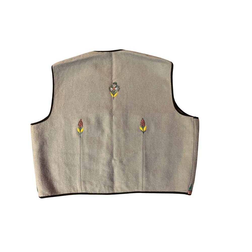 Vintage Embroidered Folk Boho Vest Boys L/XL? Handmade India Used Gray Multi - Picture 6 of 9